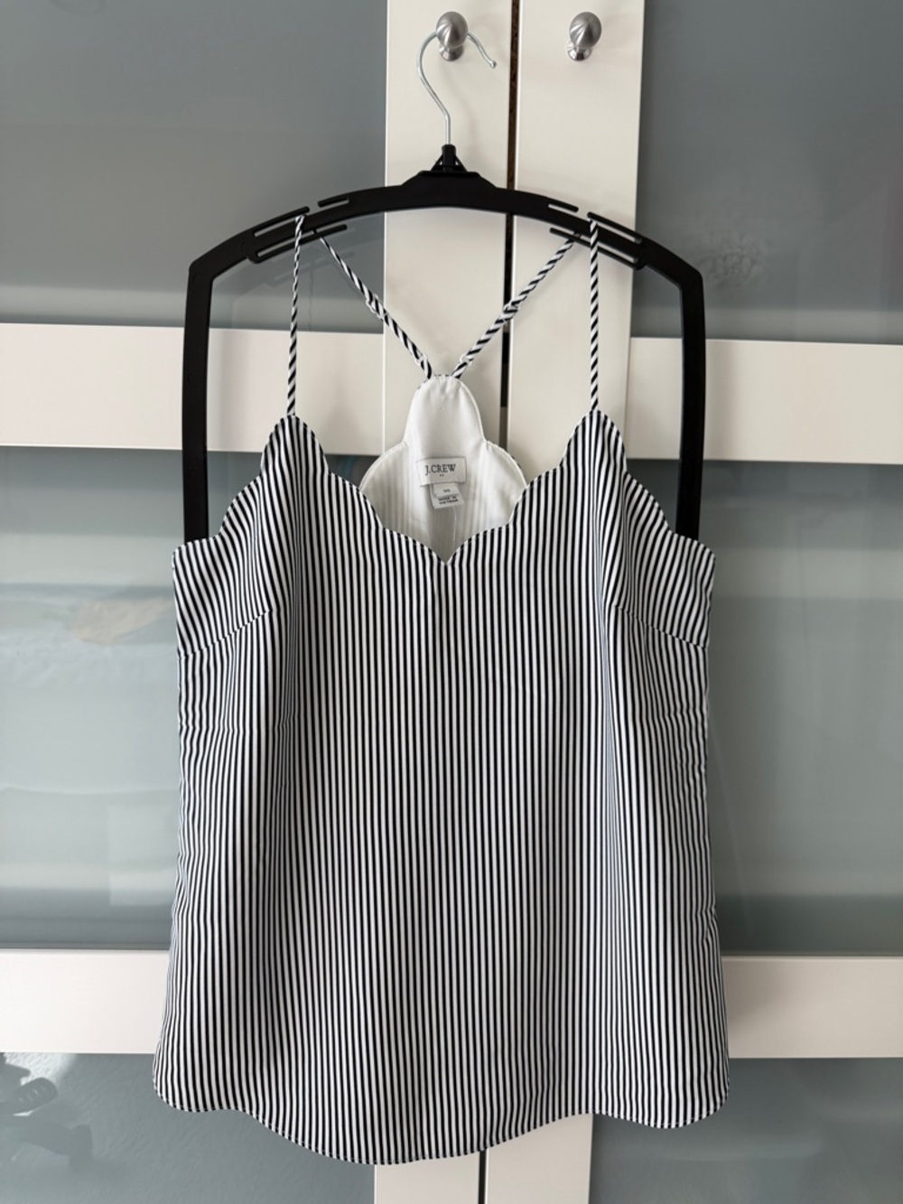 J. Crew Black and White Vertical Stripe Camisole